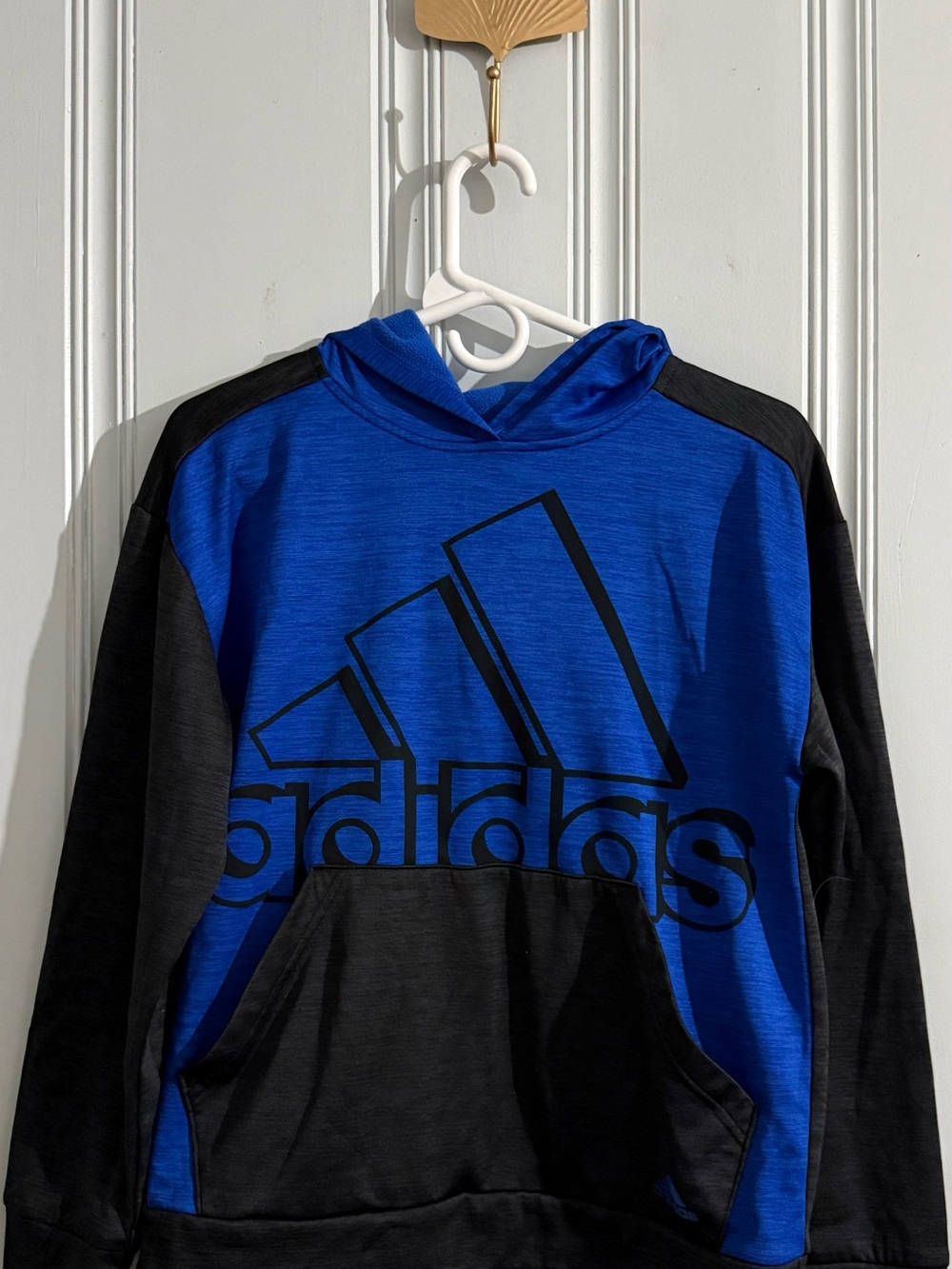 Adidas Blue Black Performance Hoodie Youth Size XL